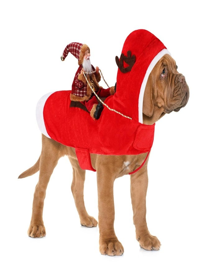 BWOGUE Santa Dog Costume Christmas Pet Clothes Santa Claus Riding Pet Cosplay Costumes Party Dressing up Dogs Cats Outfit for Small Medium Large Dogs Cats - Image 1